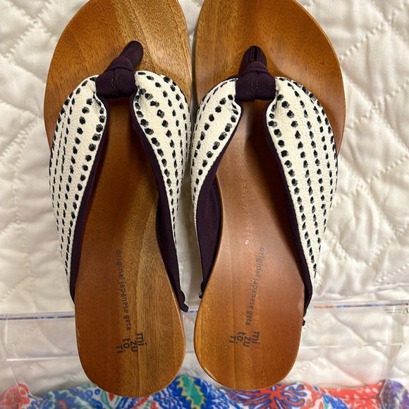 Mizutori Size 6 Black Geta Tradicional Japanese Wooden Platform Sandal - Picture 5 of 6